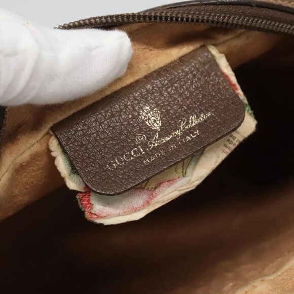 GUCCI GG Supreme Web Sherry Line Bag PVC Beige Brown - Picture 9 of 16